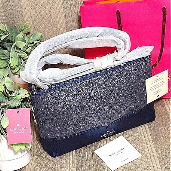 kate spade Handbags - NWT Kate Spade Lola Glitter Crossbody In Navy Dusk